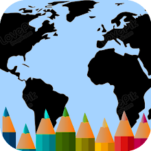 世界地图上色书WorldMapColoring Book