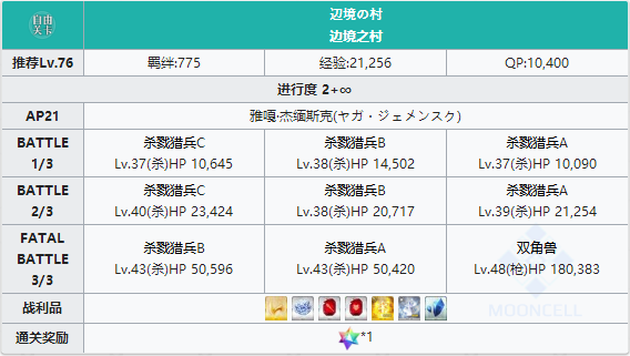 FGO永久冻土帝国自由本配置攻略2.1章Free本掉落攻略