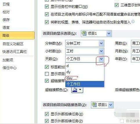 Project将工作日改成days的操作方法