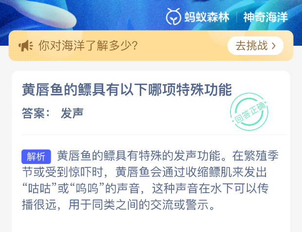 黄唇鱼的镖具有以下哪项特殊功能