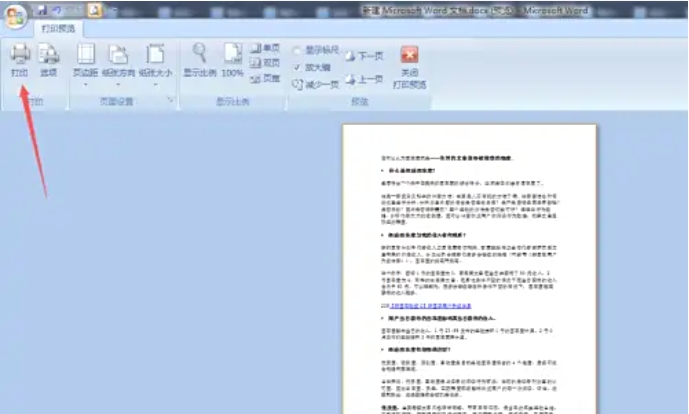 word2007怎么打印文档？word2007打印文档的方法
