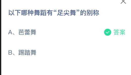 以下哪种舞蹈有足尖舞的别称