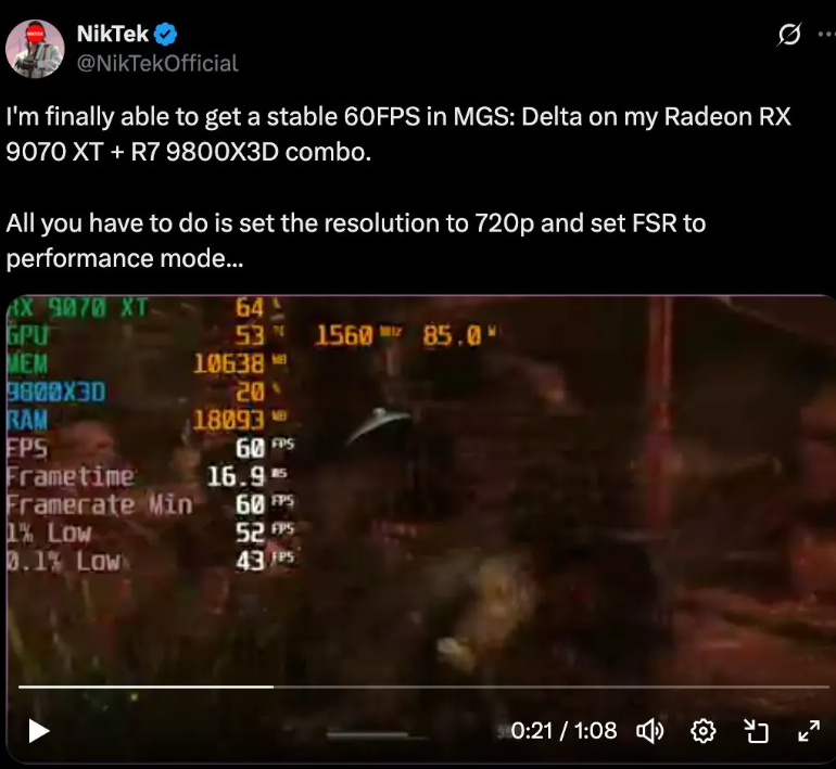 合金装备3：重制版RTX5090测试4k最高画质难稳60帧